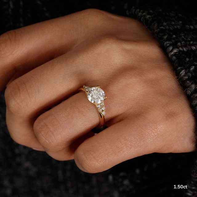 Everest Yellow Gold Flower Engagement Ring