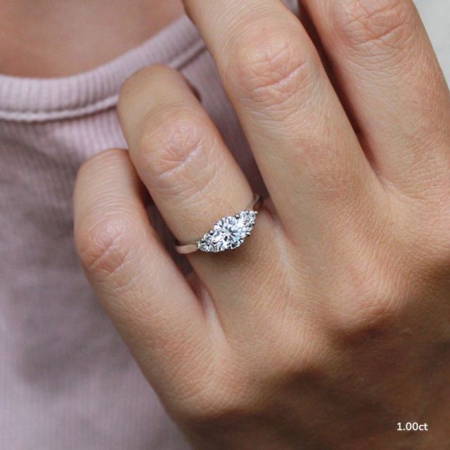 Isabella White Gold Flower Engagement Ring