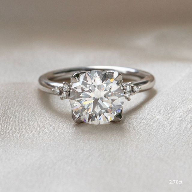 Everest Platinum Flower Engagement Ring