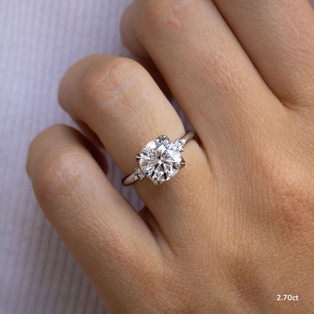 Everest Platinum Flower Engagement Ring