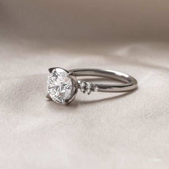 Everest Platinum Flower Engagement Ring