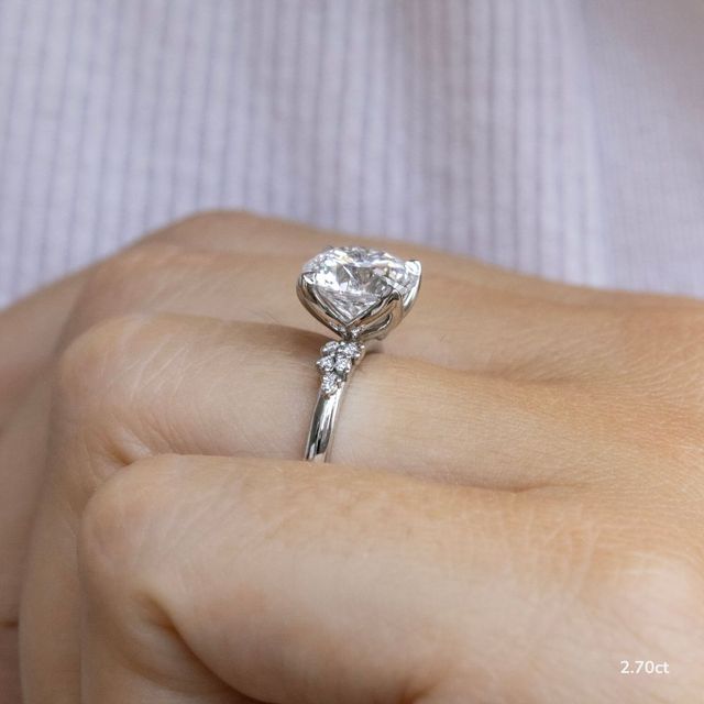 Everest Platinum Flower Engagement Ring
