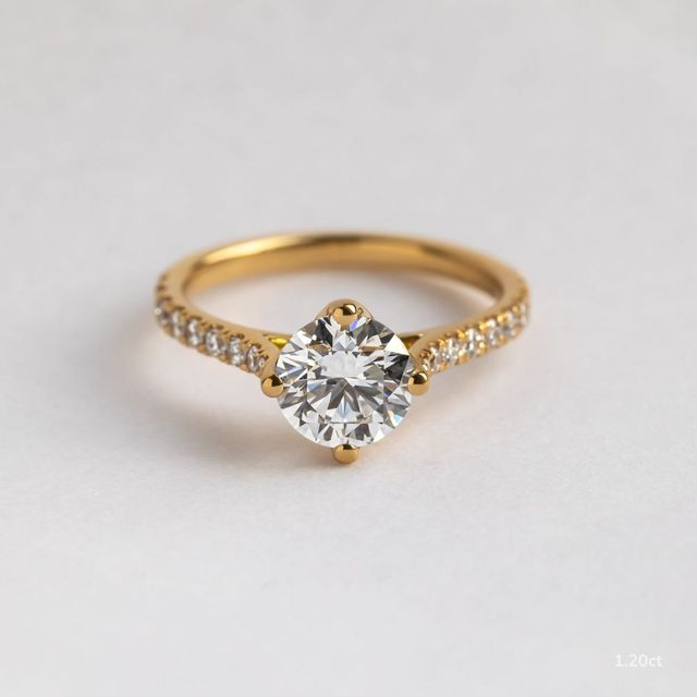Neela Yellow Gold Pave Engagement Ring