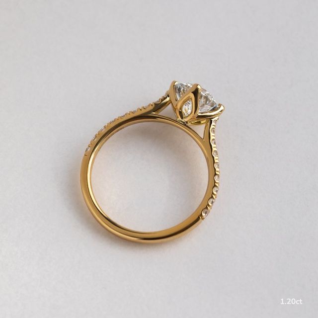 Neela Yellow Gold Pave Engagement Ring