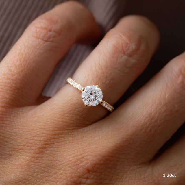 Neela Yellow Gold Pave Engagement Ring
