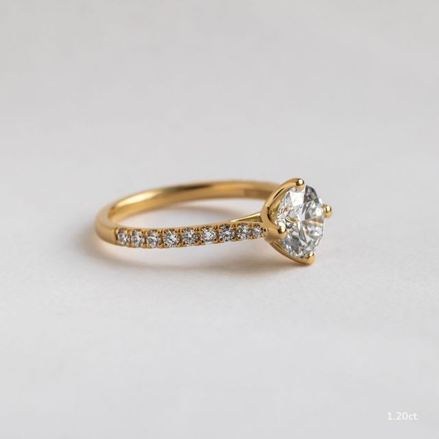 Neela Yellow Gold Pave Engagement Ring