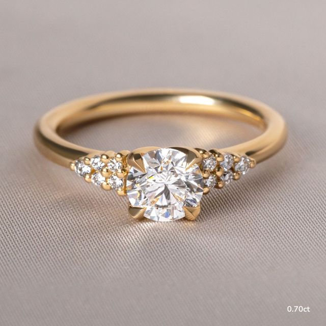 Everest Yellow Gold Flower Engagement Ring