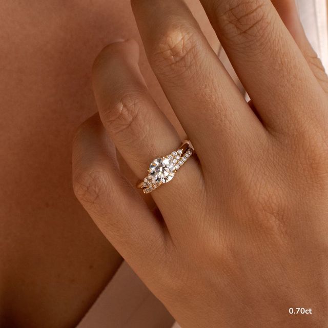 Everest Yellow Gold Flower Engagement Ring