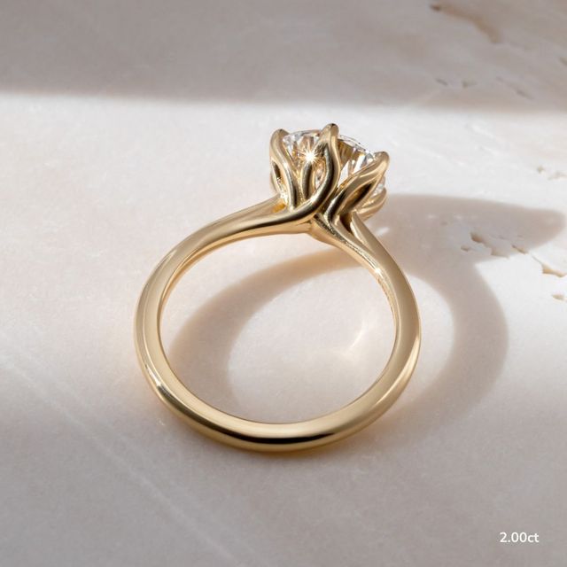 Elswin Yellow Gold Flower Engagement Ring