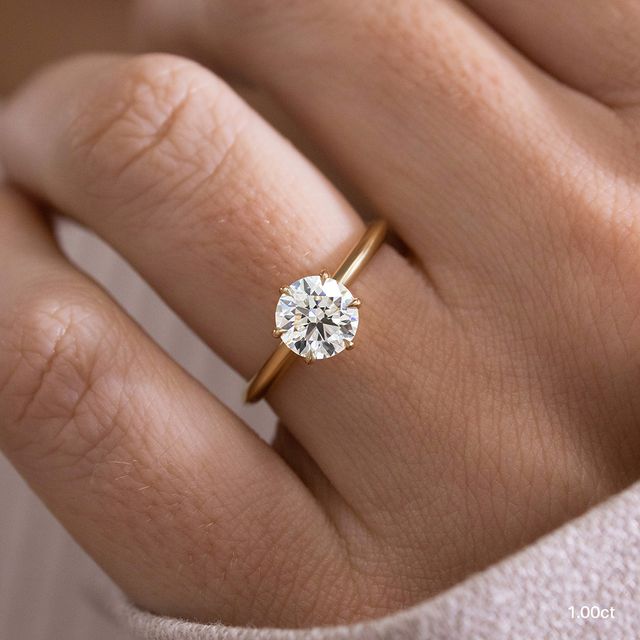Lina Six Prong Yellow Gold Solitaire Engagement Ring