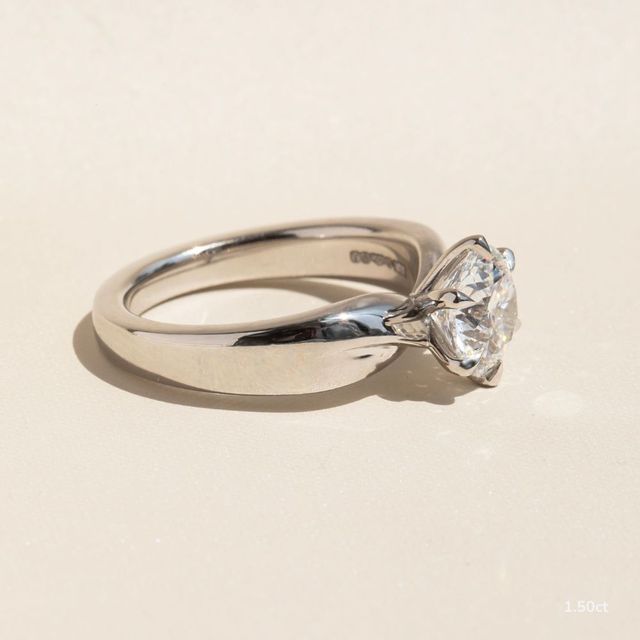 Vri White Gold Flower Engagement Ring