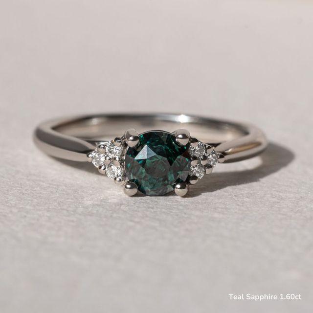 Isabella White Gold Flower Engagement Ring