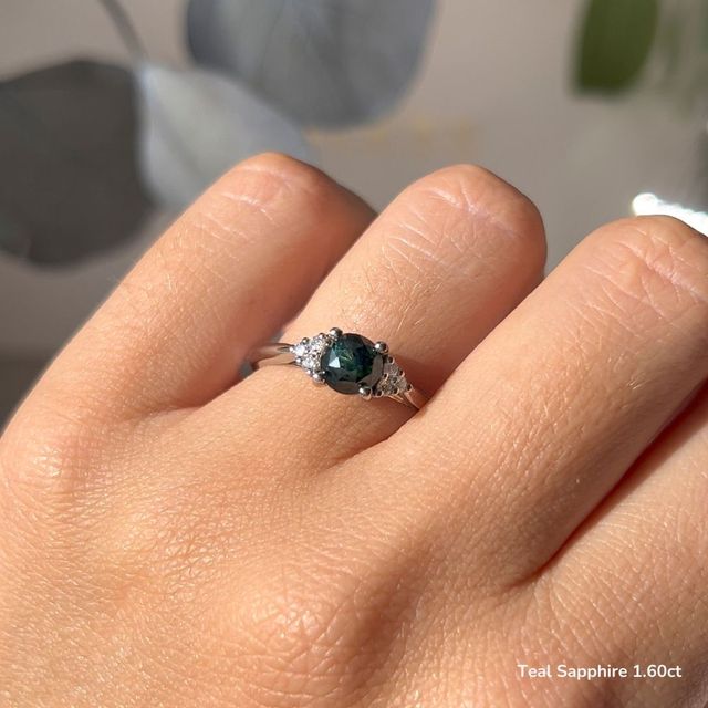 Isabella White Gold Flower Engagement Ring
