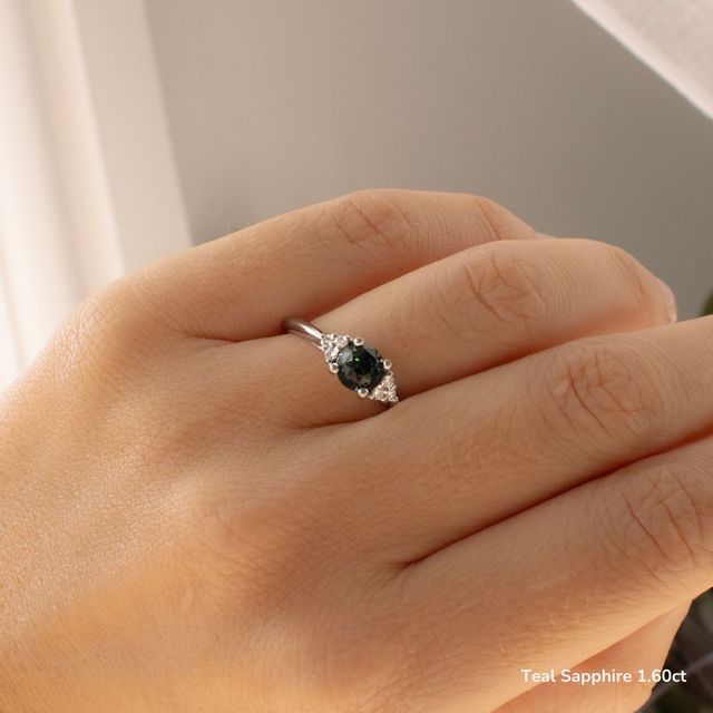 Isabella White Gold Flower Engagement Ring