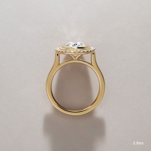 Suri Yellow Gold Halo Engagement Ring