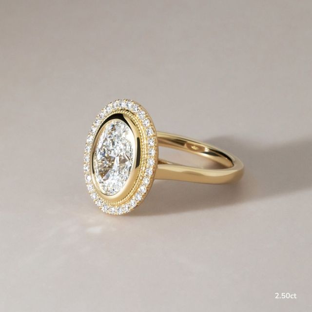 Suri Yellow Gold Halo Engagement Ring