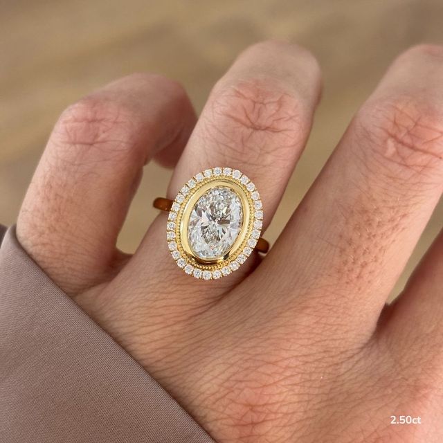 Suri Yellow Gold Halo Engagement Ring
