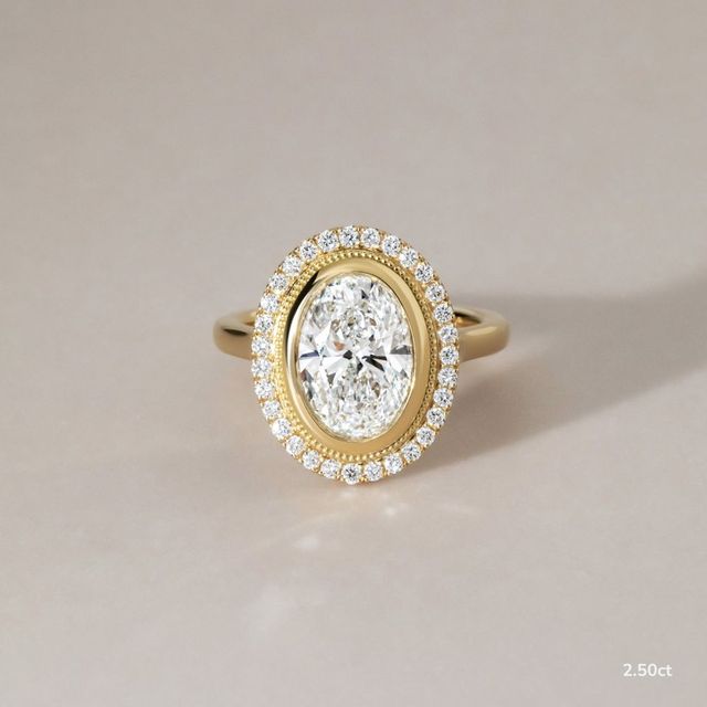 Suri Yellow Gold Halo Engagement Ring