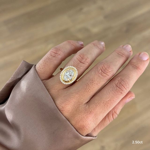 Suri Yellow Gold Halo Engagement Ring