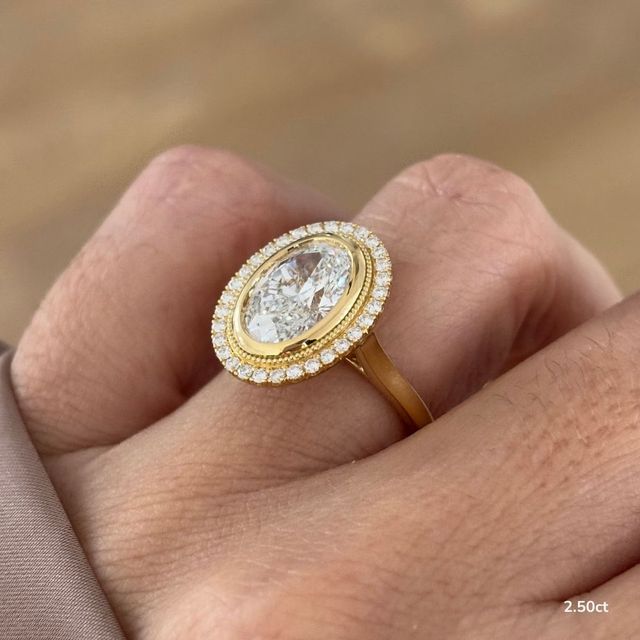 Suri Yellow Gold Halo Engagement Ring
