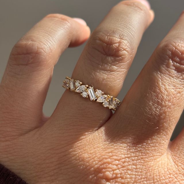 Zuri Half Eternity Yellow Gold Wedding Ring