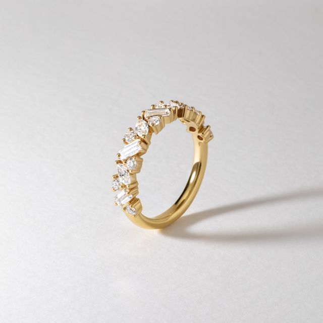 Zuri Half Eternity Yellow Gold Wedding Ring