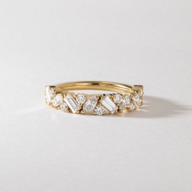 Zuri Half Eternity Yellow Gold Wedding Ring