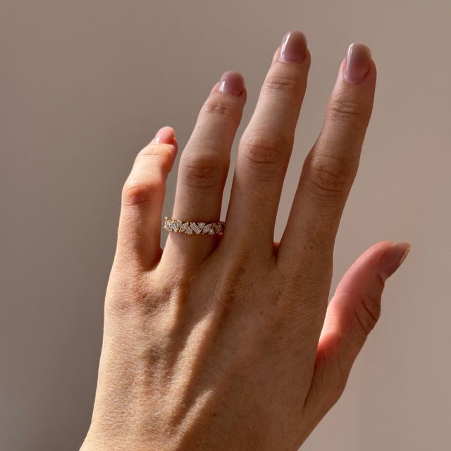 Zuri Half Eternity Yellow Gold Wedding Ring