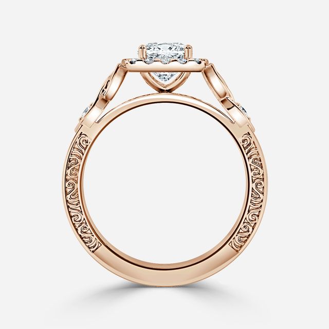 Maeve Rose Gold Halo Engagement Ring