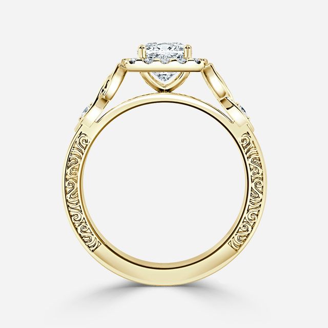 Maeve Yellow Gold Halo Engagement Ring