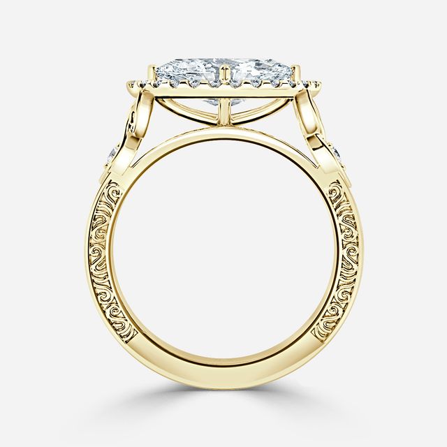 Maeve Yellow Gold Halo Engagement Ring
