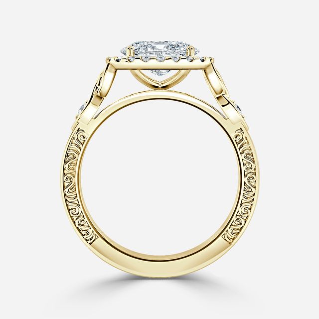 Maeve Yellow Gold Halo Engagement Ring