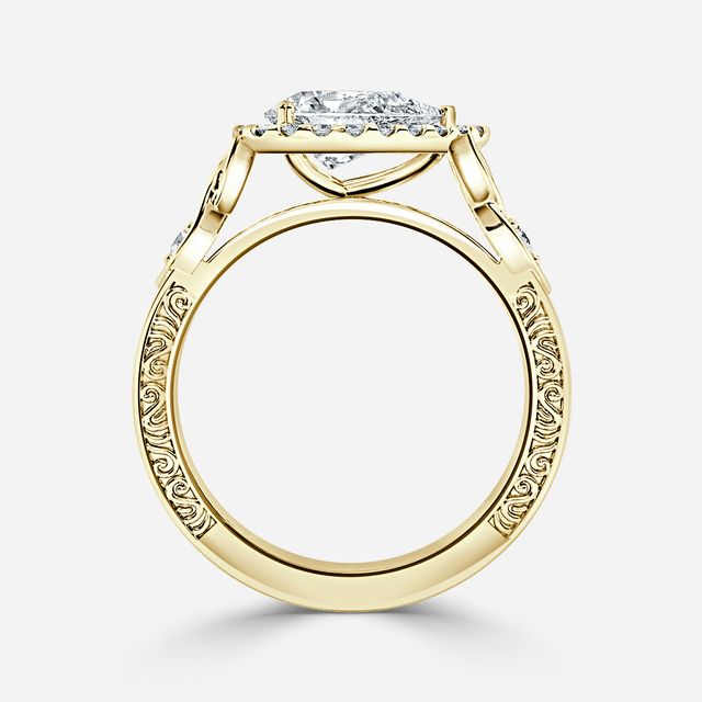 Maeve Yellow Gold Halo Engagement Ring