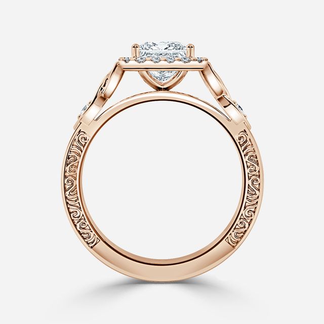 Maeve Rose Gold Halo Engagement Ring