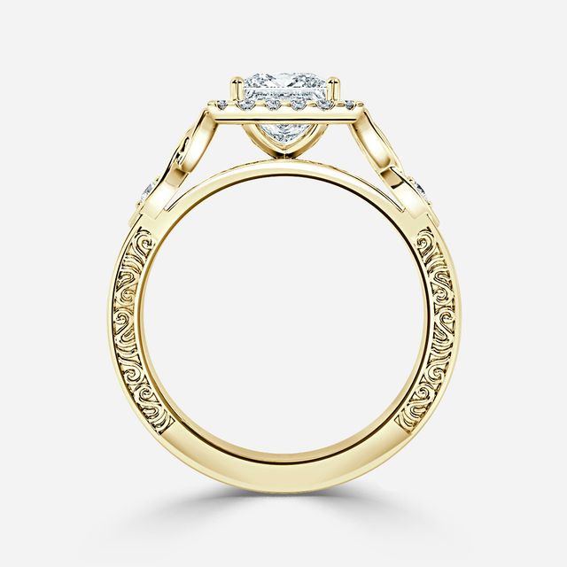 Maeve Yellow Gold Halo Engagement Ring