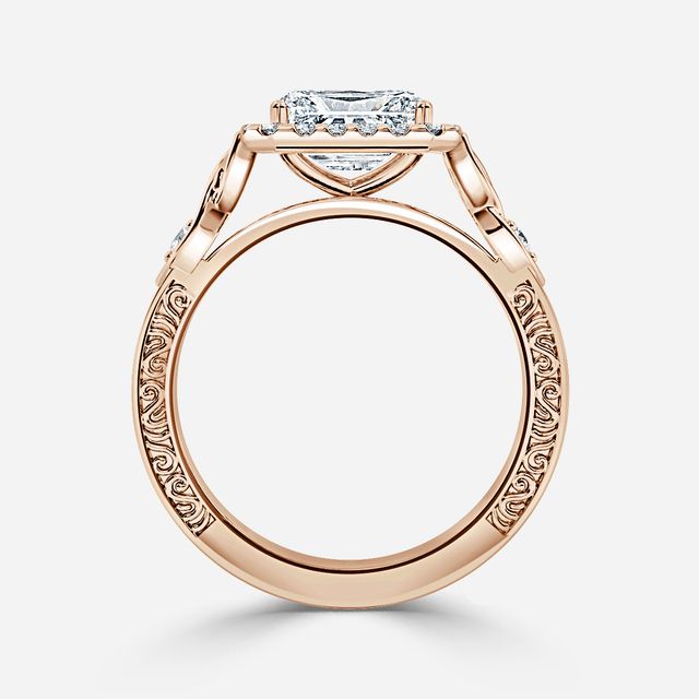 Maeve Rose Gold Halo Engagement Ring