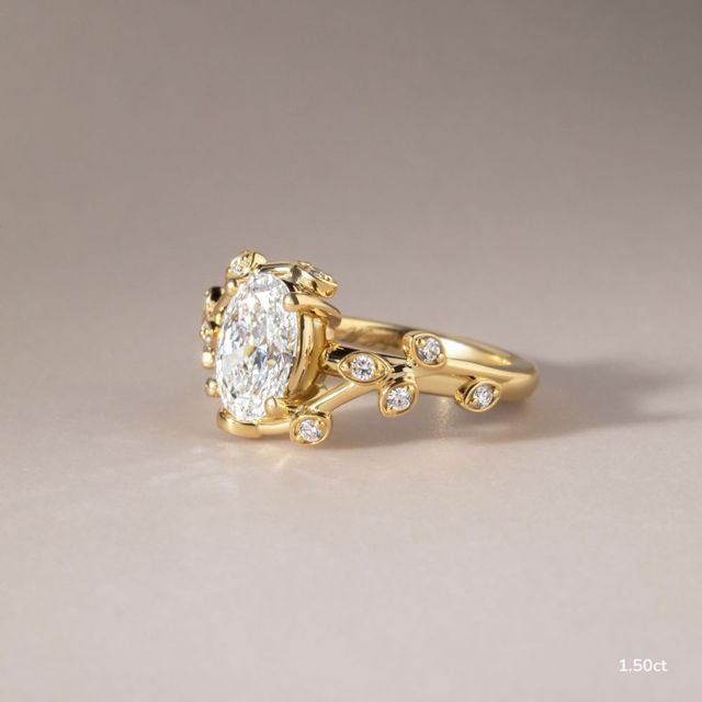 Secret Garden Yellow Gold Flower Engagement Ring