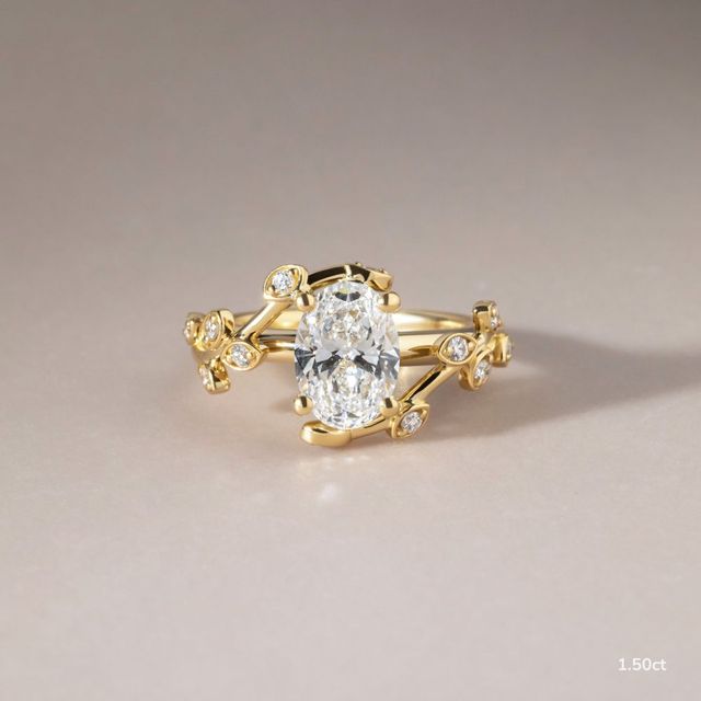 Secret Garden Yellow Gold Flower Engagement Ring
