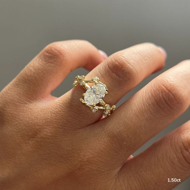 Secret Garden Yellow Gold Flower Engagement Ring