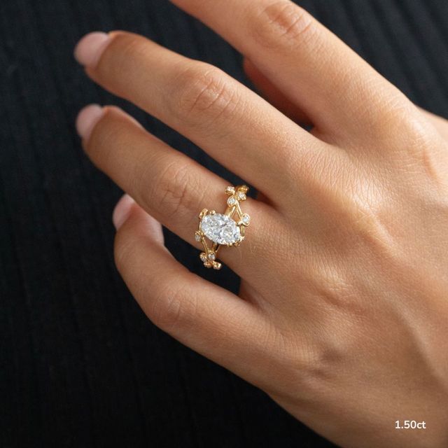 Secret Garden Yellow Gold Flower Engagement Ring