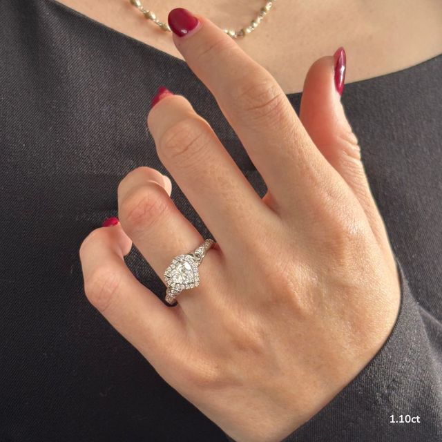 Maeve White Gold Halo Engagement Ring