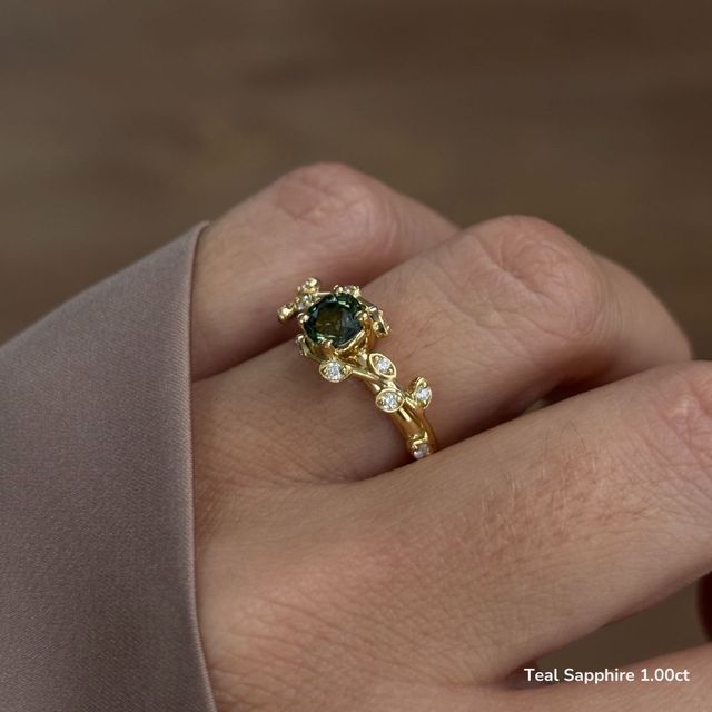 Secret Garden Yellow Gold Flower Engagement Ring