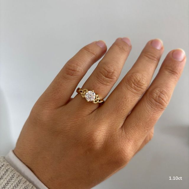 Celtic Love Knot Yellow Gold Engagement Ring