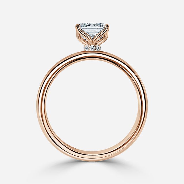 Jennifer Rose Gold Hidden Halo Engagement Ring