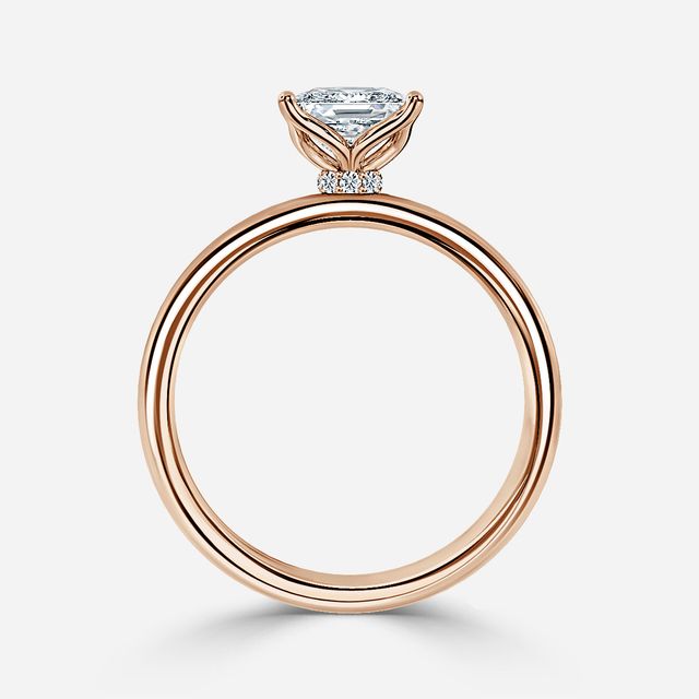 Jennifer Rose Gold Hidden Halo Engagement Ring