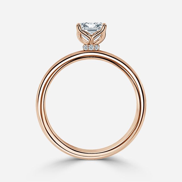 Jennifer Rose Gold Hidden Halo Engagement Ring