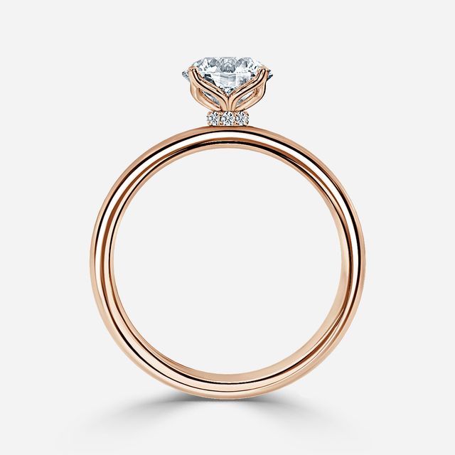 Jennifer Rose Gold Hidden Halo Engagement Ring