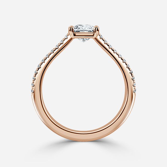 Naveya Split Shank Rose Gold Pavé Engagement Ring