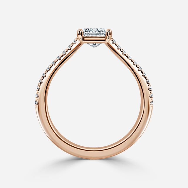 Naveya Split Shank Rose Gold Pavé Engagement Ring