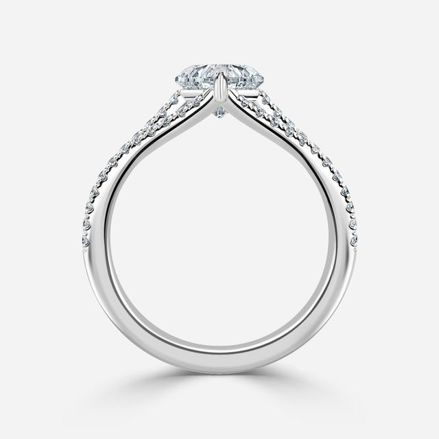Naveya Split Shank White Gold Pavé Engagement Ring